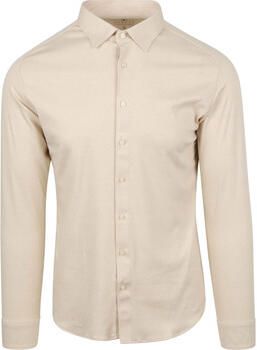 Desoto Overhemd Lange Mouw Overhemd Strijkvrij Modern Kent Beige