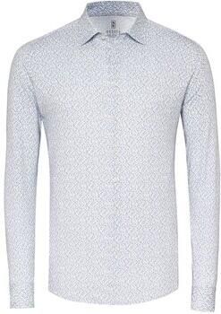 Desoto Overhemd Lange Mouw Overhemd Timeless Elegance Print Blauw