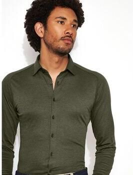 Desoto Overhemd Lange Mouw Overhemd Twill Groen
