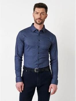 Desoto Overhemd Lange Mouw Overhemd Twill Indigo