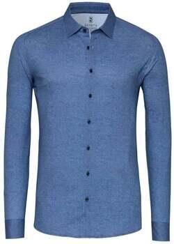 Desoto Overhemd Lange Mouw Overhemd Twill Optics Blauw