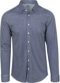 Desoto Overhemd Lange Mouw Shirt Kent Stripes White and Navy Blue