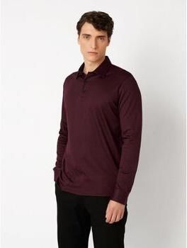 Desoto Polo Shirt Lange Mouw Longsleeve Poloshirt Essential Burgundy