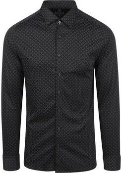 Desoto Overhemd Lange Mouw Overhemd Kent Design Zwart