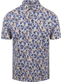 Desoto T-shirt Poloshirt Bloemen Blauw