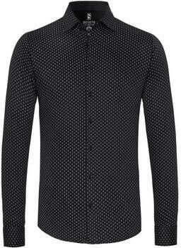 Desoto Overhemd Lange Mouw Overhemd Kent Grafische Print Zwart