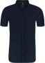 Desoto overhemd korte mouw donkerblauw slim fit effen katoen - Thumbnail 1