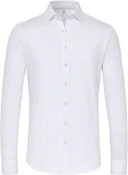 Desoto Overhemd Lange Mouw Overhemd Piqué Strijkvrij Wit