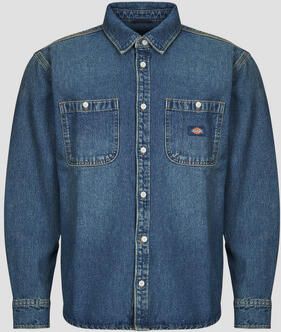 Dickies Overhemd Lange Mouw MECHANIC DENIM SHIRT LS KHAKI TINTED BLUE
