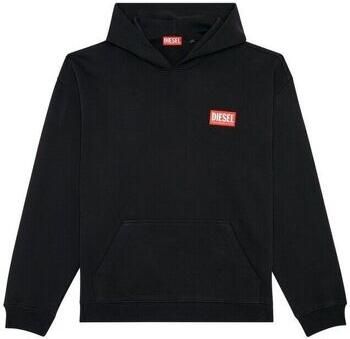 Diesel Oversized hoodie with logo patch Black Heren