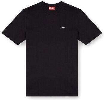 Diesel Zwarte Katoenen T-shirt Herfst-Winter 2024 Black Heren