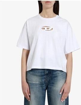 Diesel Witte Crop T-shirt met korte mouwen White Dames - Foto 9