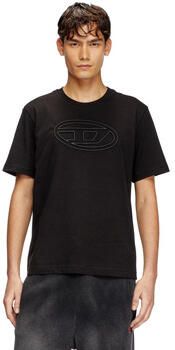 Diesel Zwart T-shirt met Maxi Oval D Logo Black Heren - Foto 11