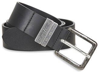 Diesel Leather belt with burnished hardware Black Heren