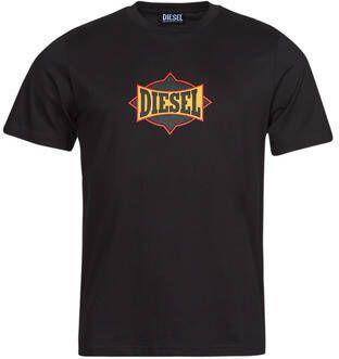 Diesel Elegante Ronde Hals Bedrukt T-Shirt Black Heren
