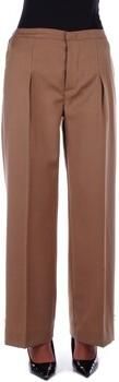 Dondup Bruine wollen broek met logo Brown Dames