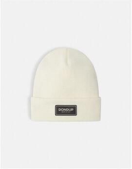 Dondup Witte wollen muts met omslag White Heren