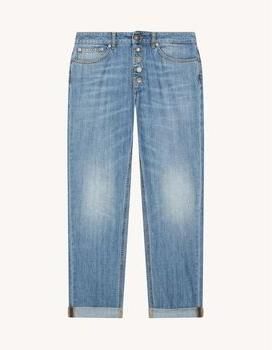 Dondup Blauwe Katoenen Jeans met Juweelknopen Blue Dames