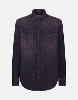 Dondup Overhemd Lange Mouw UC343R DF0272U-LP6 DU 800 BLACK