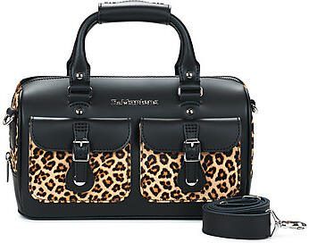 Dr. Martens Schoudertas Top Handle Bag Black+Light Tan Kiev+Mini Leopard Spot Hair On