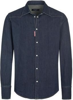 Dsquared2 Blauwe Hennep Western Overhemd met Lange Mouwen Blue Heren