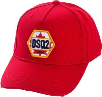 Dsquared2 Geborduurde katoenen pet met gescheurde klep Red Heren - Foto 4