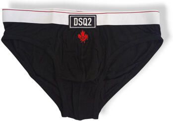 Dsquared2 Zwarte elastische slip met wit contrast patch en smile-logo Black Heren