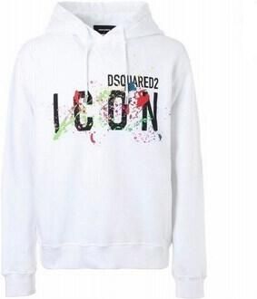 Dsquared2 Geribbelde katoenen hoodie White Heren