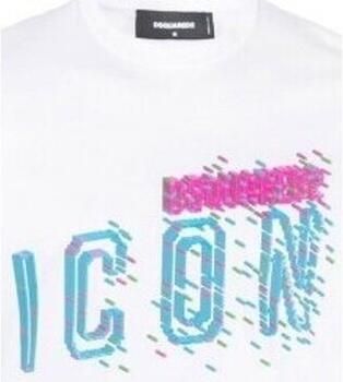 Dsquared2 Grafische Print Witte Katoenen T-shirt White
