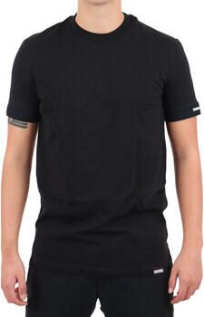 Dsquared2 Zwarte T-shirts en Polos met Ronde Hals en Logo Detail Black Heren