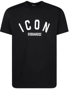 Dsquared2 Zwarte T-shirts en Polos Be Icon Cool Fit Tee Black Heren - Foto 3