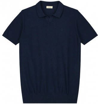 Dstrezzed T-shirt Polo Melange Slub Donkerblauw