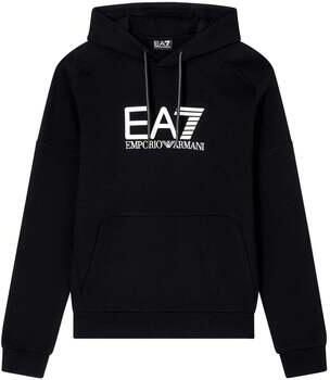 Ea7 Emporio Armani Sweater Visibility Cotton Hoodie Black White