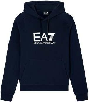 Ea7 Emporio Armani Sweater Visibility Cotton Hoodie Navy White