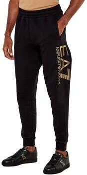 Ea7 Emporio Armani Trainingsbroek Logo Series Cotton Jogger Pants Black Gold