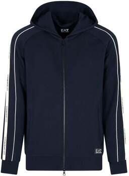 Ea7 Emporio Armani Trainingsjack Logo Series Tape Zip Hoodie Navy