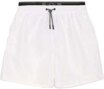 Ea7 Emporio Armani Zwembroek Double Waistband Swim Shorts White