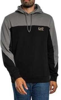 Emporio Armani EA7 Capuchon sweaters Tweekleurige pullover hoodie