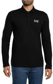 Emporio Armani EA7 Polo Shirt Lange Mouw Poloshirt met lange mouwen en borstlogo