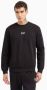Emporio Armani EA7 Central Logo Fleece Sweatshirt Black- Heren Black - Thumbnail 1