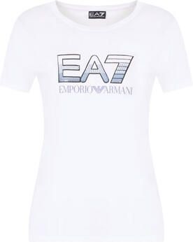 Emporio Armani EA7 Korte mouwen katoenen T-shirt collectie White Dames - Foto 10