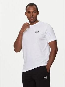 Emporio Armani EA7 Witte Katoenen T-shirt met Logo White Heren - Foto 5