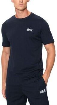 Emporio Armani EA7 Heren Blauw Katoenen T-shirt met Logo Print Blue Heren - Foto 8