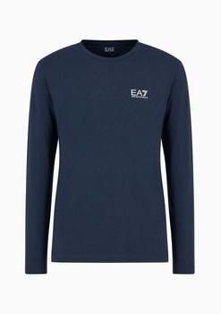Emporio Armani EA7 Heren Katoenen Trui Navy Blauw Lange Mouwen Blue Heren - Foto 5