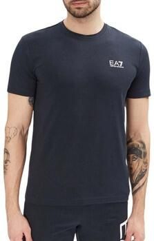 Emporio Armani EA7 Heren Blauw Katoenen T-shirt met Logo Print Blue Heren - Foto 9