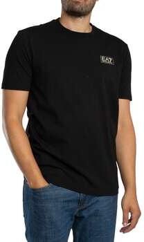 Emporio Armani EA7 T-shirt Korte Mouw Normale T-shirt met boxlogo op de borst
