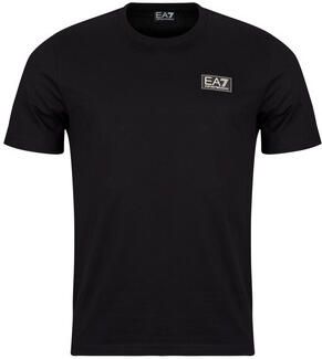 Emporio Armani EA7 T-shirt Korte Mouw Normale T-shirt met boxlogo op de borst