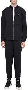 Emporio Armani EA7 Aansluitend Trainingspak Zwart Patched Logo Black Heren