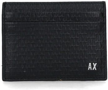 Armani Exchange Zwarte leren portemonnee met binnenzak Black Heren