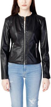 Emporio Armani Zwarte Blouson Jas Eco-Leer Koreaanse Kraag Black Dames - Foto 6